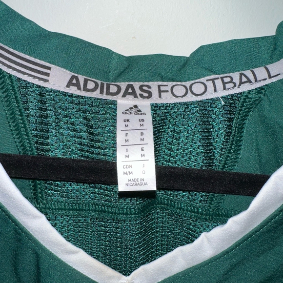 ADIDAS TECHFIT HYPED FOOTBALL Practice JERSEY Shirt Men's M Green & White NEW - Picture 12 of 16